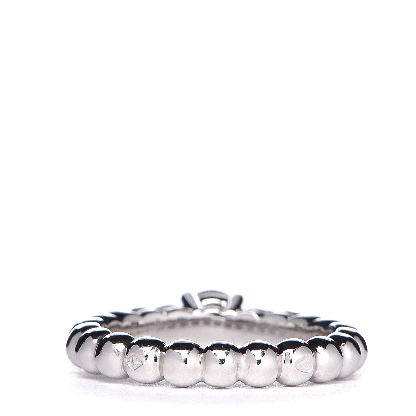 18K White Gold Diamond .32ct Perlee Solitaire Ring 46 3.75
