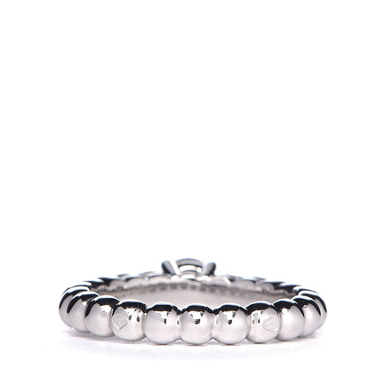 Van Cleef & Arpels 18K White Gold Diamond .32ct Perlee Solitaire Ring 46 3.75 4 of 6