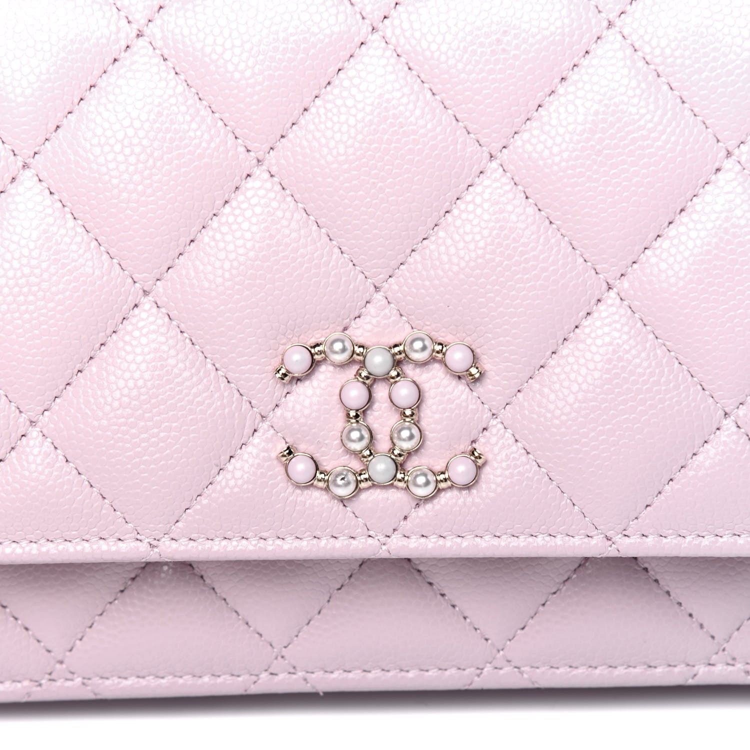 Chanel Caviar Quilted Coco Candy Wallet On Chain WOC Light Pink 11 of 12