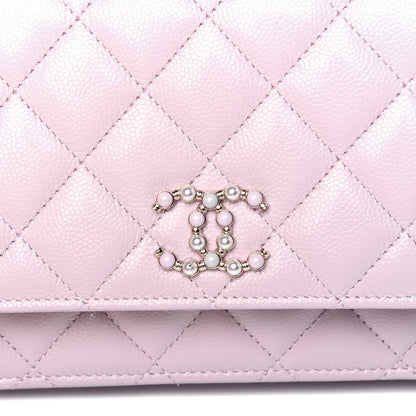 Chanel Caviar Quilted Coco Candy Wallet On Chain WOC Light Pink 11 of 12