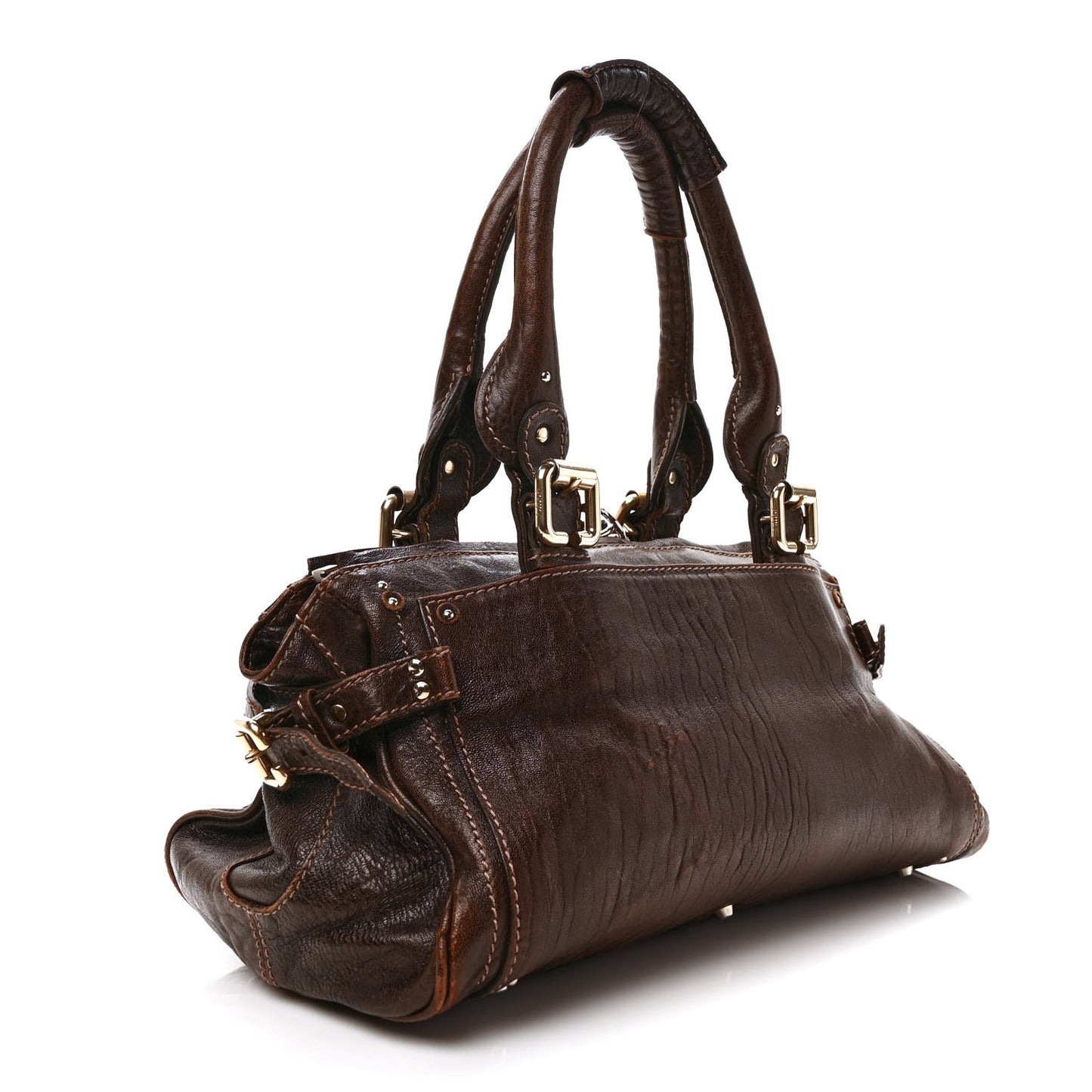 Calfskin Medium Paddington Capsule Satchel Brown