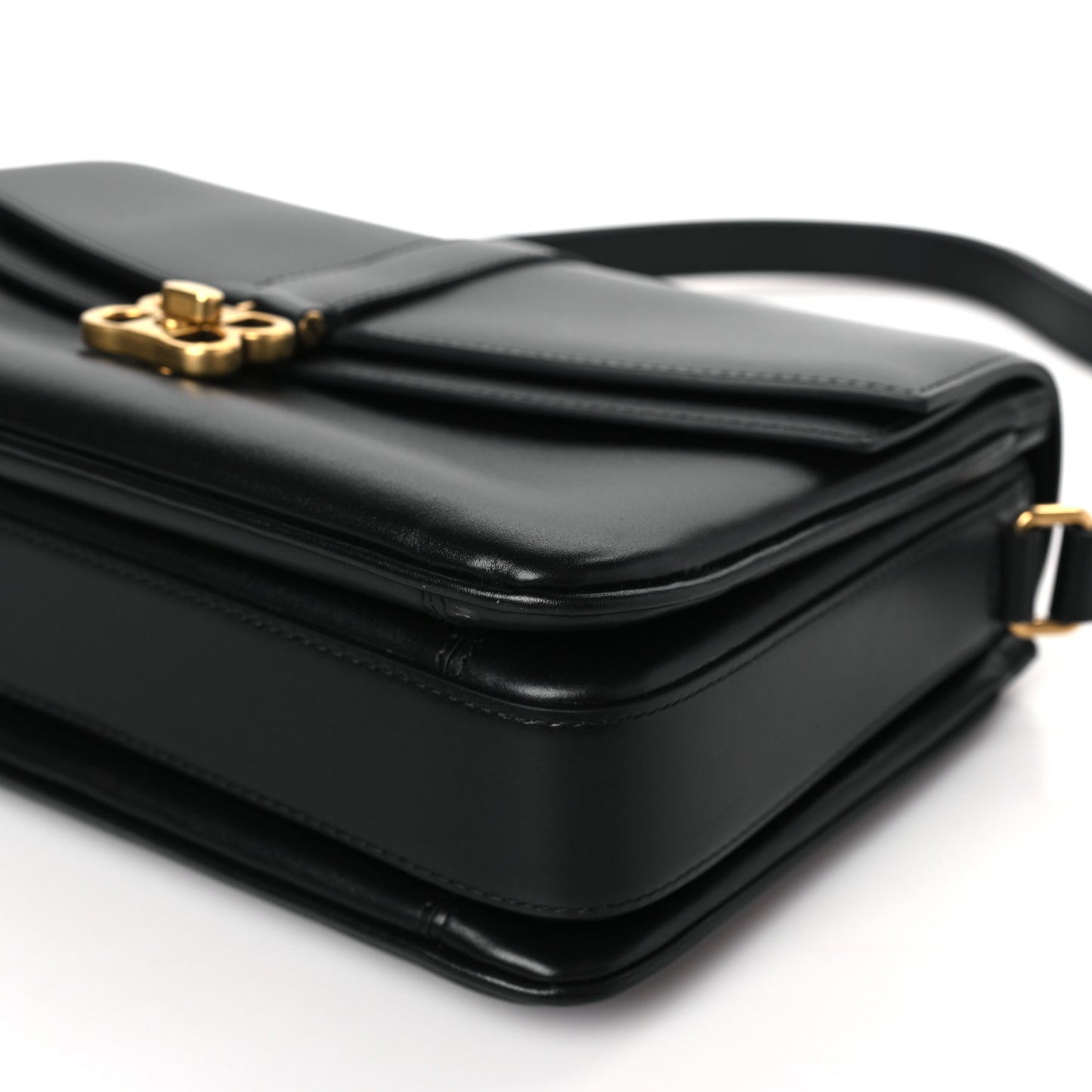 Classic Calfskin Medium Lady Flap Bag Black