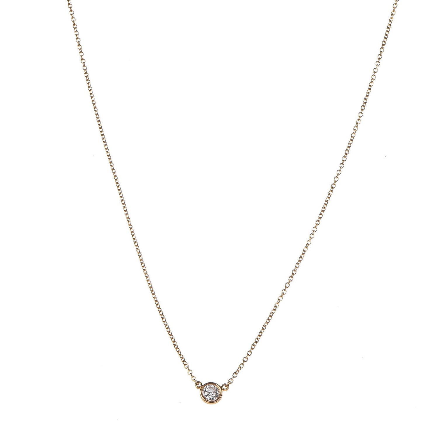 18K Yellow Gold Diamond .19ct Elsa Peretti Diamonds by the Yard Pendant Necklace