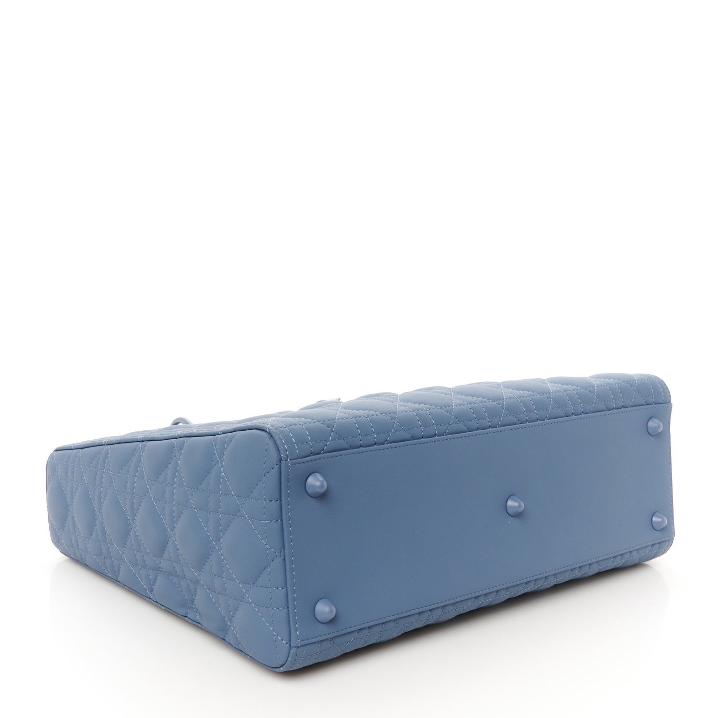 Ultra Matte Calfskin Cannage Large Lady Dior Blue