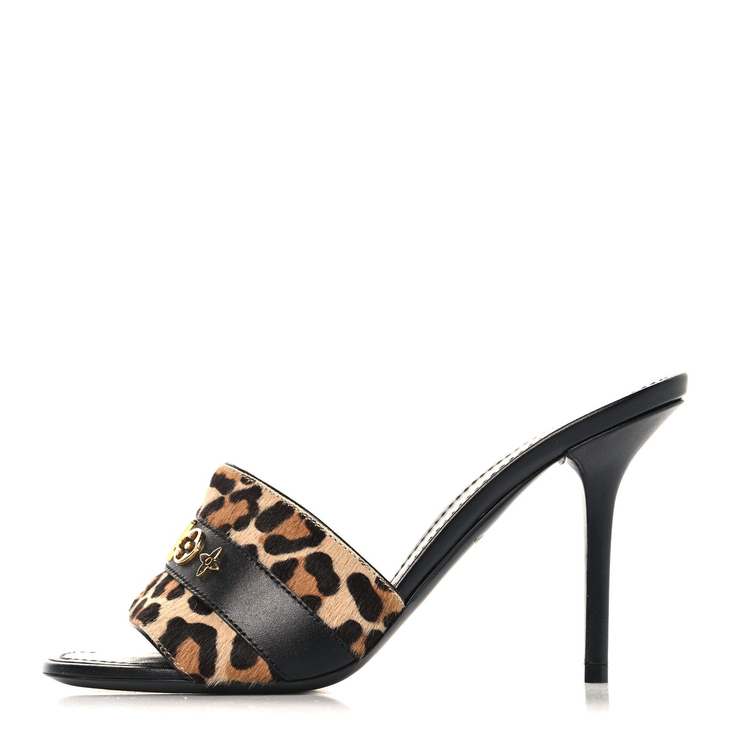 Louis Vuitton Calfskin Pony Hair Leopard Revival Mules 37 Brown 1 of 9