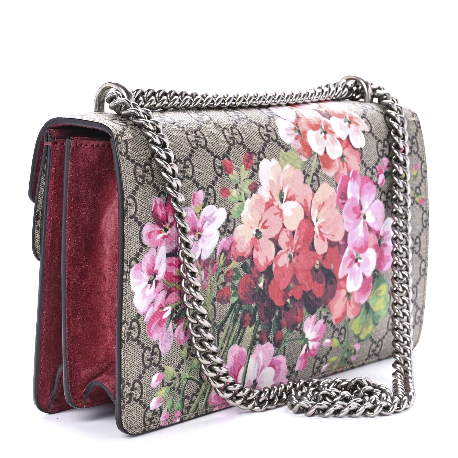 Gucci GG Supreme Monogram Blooms Small Dionysus Shoulder Bag Beige Multicolor Dry Rose 2 of 11