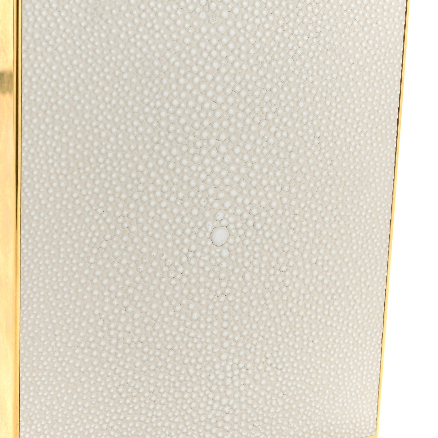 Metal Calfskin Shagreen Embossed Monogram Minaudiere Tuxedo Box Clutch Blanc Vintage Light Bronze