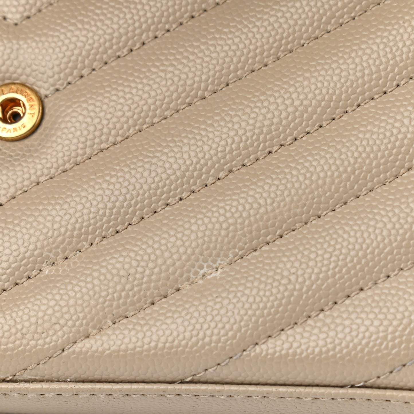 Grain De Poudre Matelasse Chevron Cassandre Chain Wallet Deep Beige