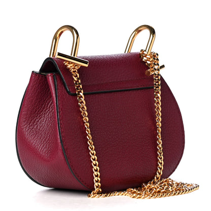 Chloe Grained Lambskin Nano Drew Shoulder Bag Wine Purple 2 of 4