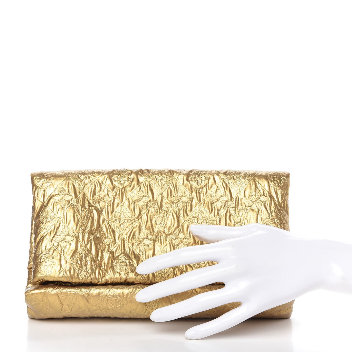 Jacquard Quilted Monogram Limelight Clutch PM Gold