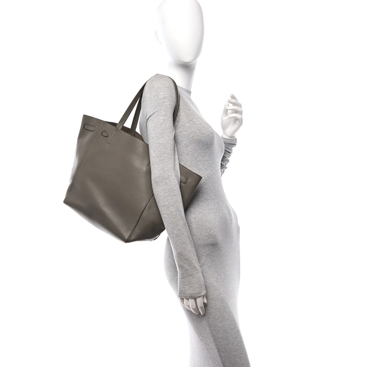 Celine Soft Grained Calfskin Small Belt Cabas Phantom Taupe 2 of 10