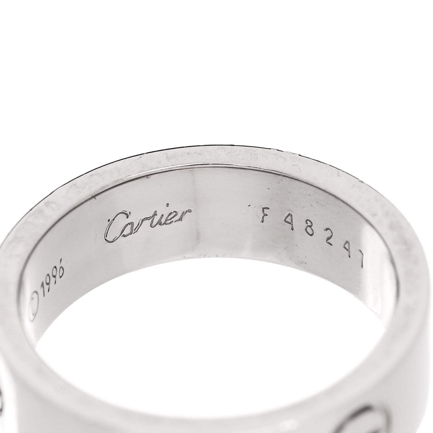 Cartier 18K White Gold 5.5mm LOVE Ring 50 5.25 5 of 6