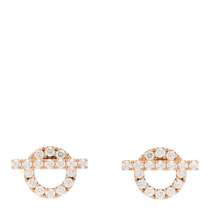 Hermes 18K Rose Gold Diamond Finesse Earrings 1 of 5
