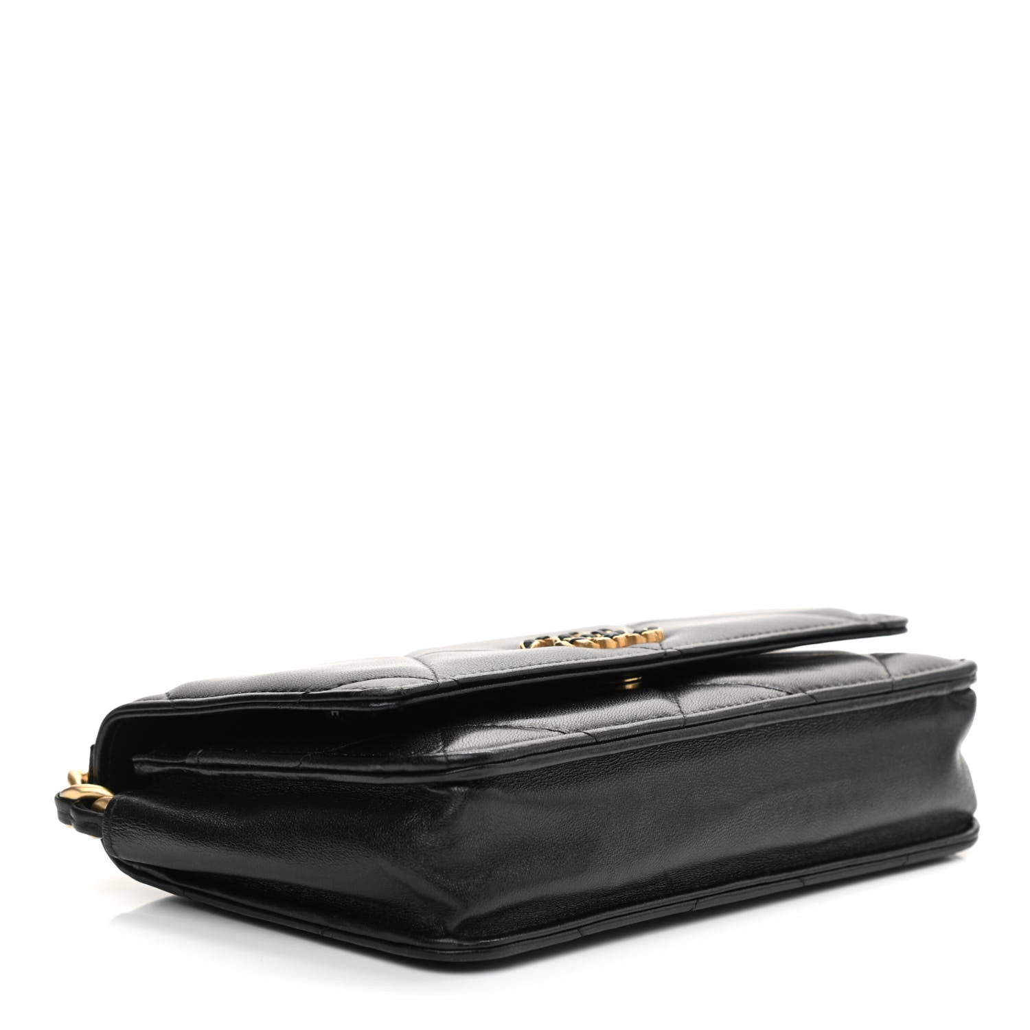 Chanel Goatskin Quilted Chanel 19 Wallet On Chain WOC Black 4 of 10