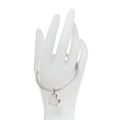Tiffany Sterling Silver Heart Triple Bangle Bracelet 3 of 4