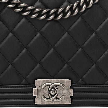 Chanel Lambskin Quilted Medium Boy Flap Black 7 of 14