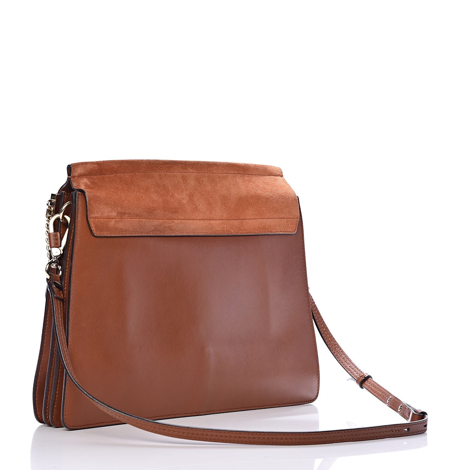 Chloe Suede Calfskin Medium Faye Shoulder Bag Tobacco 3 of 11