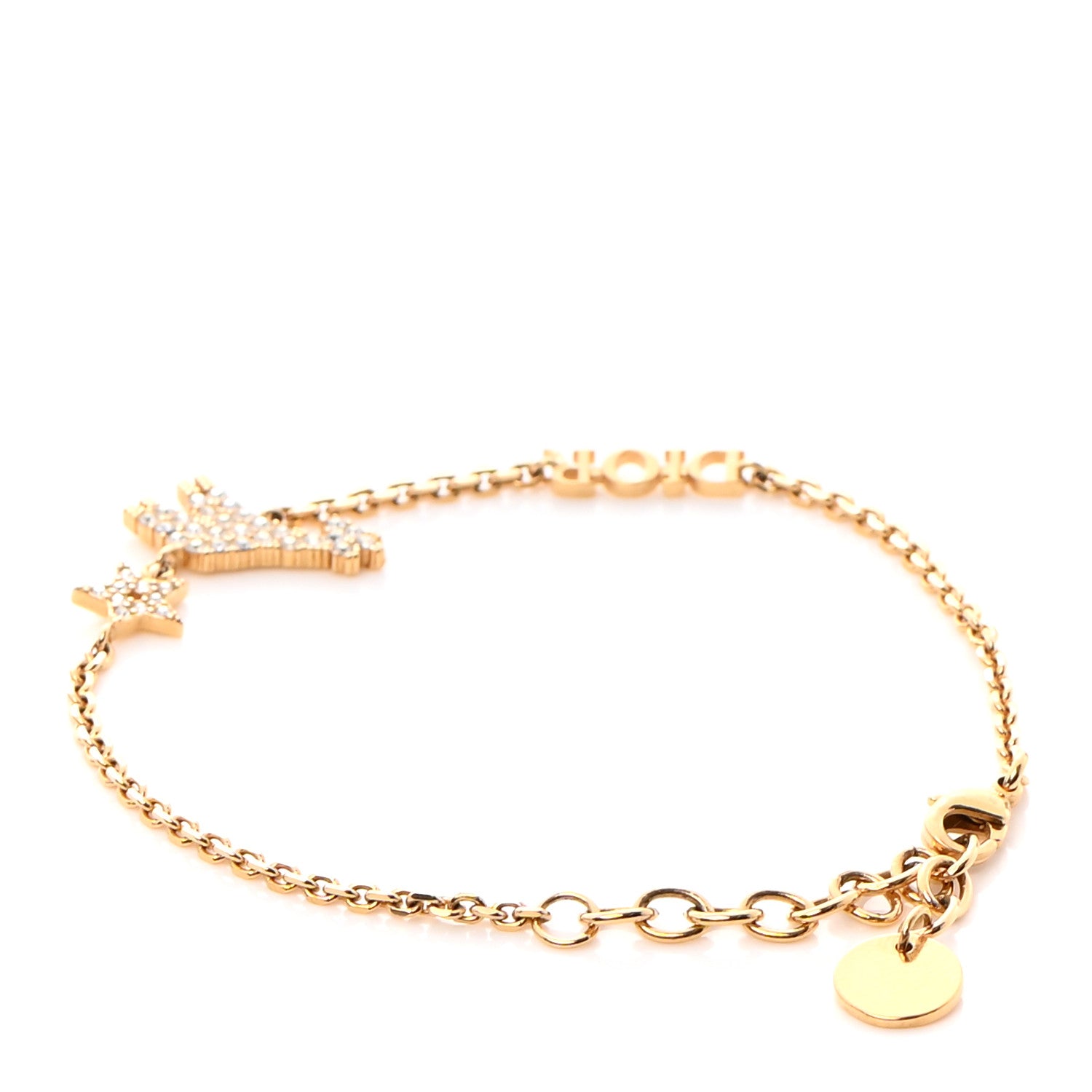 Christian Dior Crystal Diorable Giraffe Logo Bracelet Gold 3 of 4