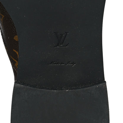 Louis Vuitton Calfskin Monogram Wonderland Flat Ranger Boots 40 Black 6 of 7