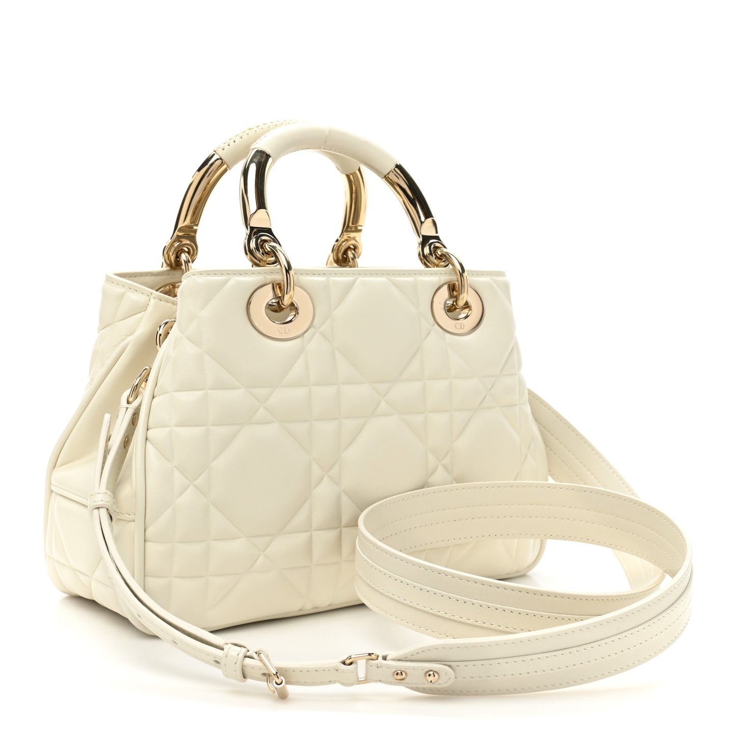 Calfskin Cannage Small The Lady 95.22 Ivory