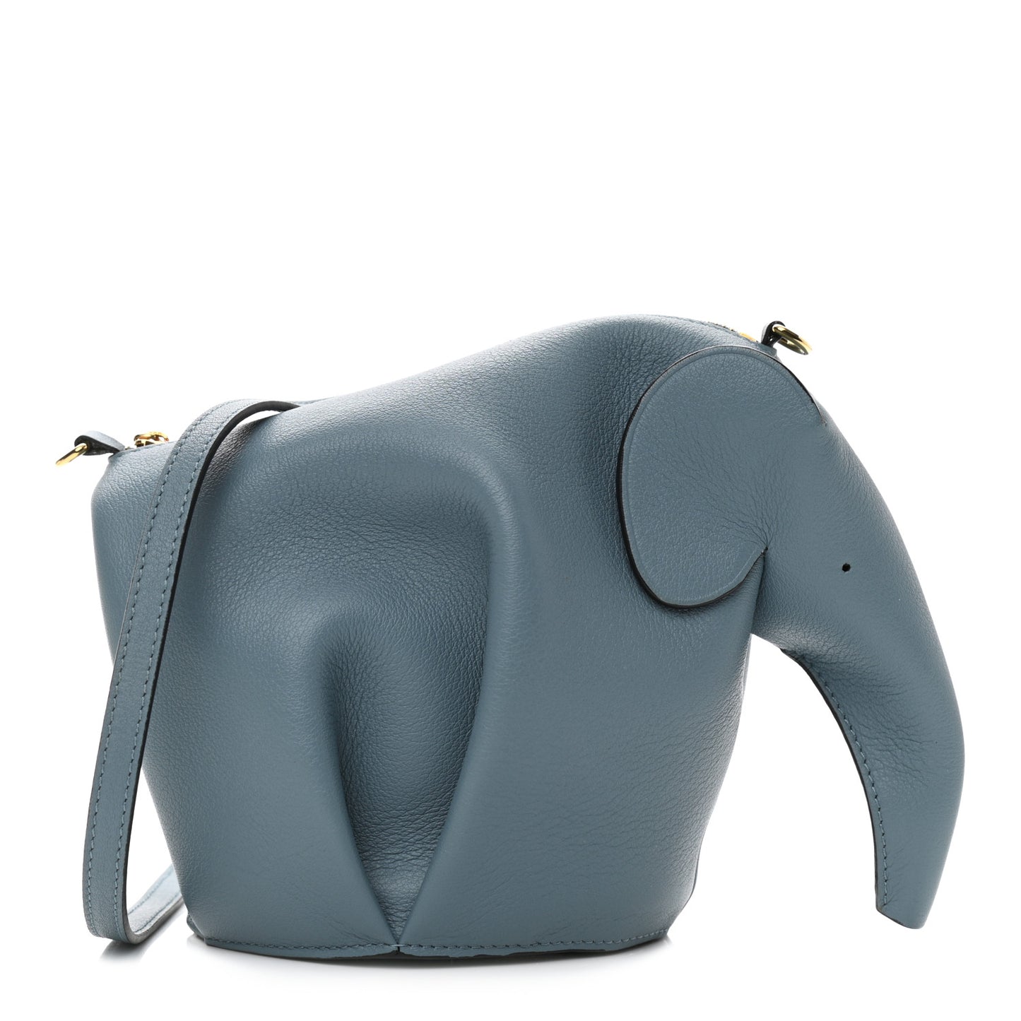 Calfskin Mini Elephant Crossbody Bag Stone Blue