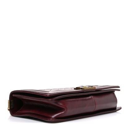 Chanel Calfskin Embossed New Medium Paris Salzburg Boy Flap Burgundy 4 of 10