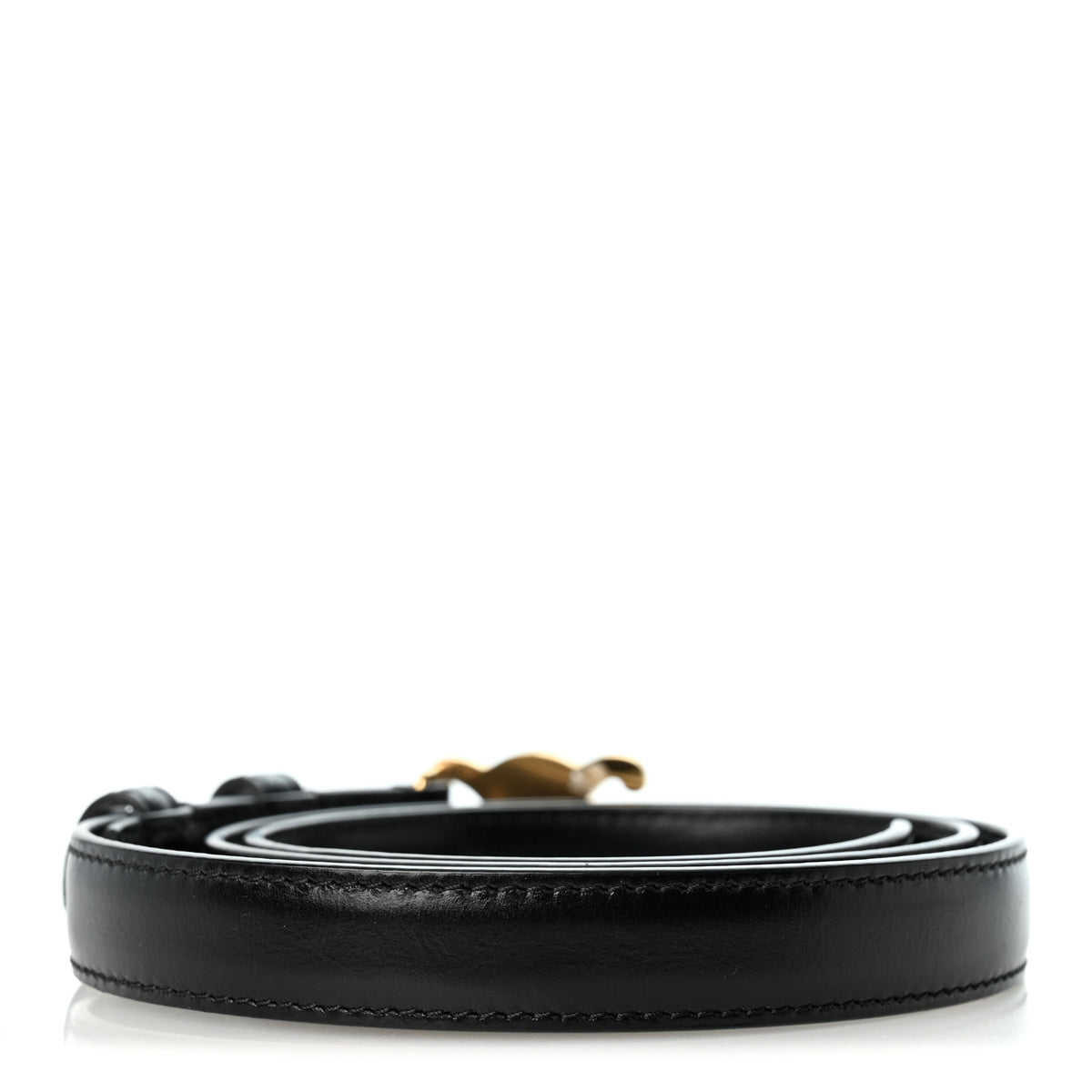 Celine Box Calfskin Small 18mm Triomphe Belt 75 30 Black 2 of 6