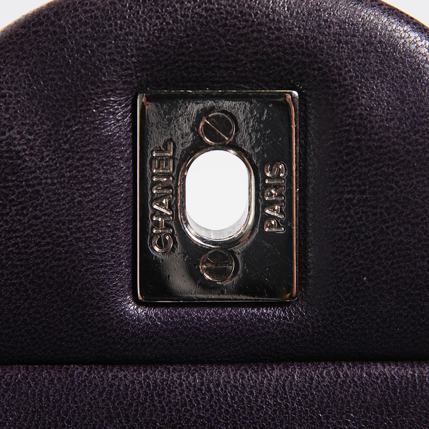 Chanel Patent Quilted Jumbo Single Flap Dark Purple 6 of 8