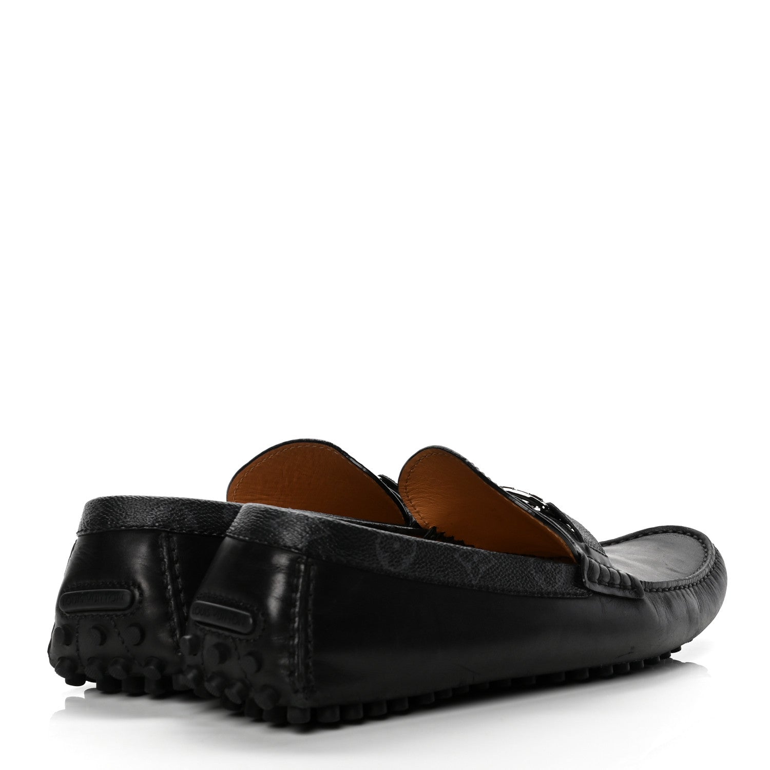 Louis Vuitton Calfskin Monogram Mens Monte Carlo Mocassin Loafers 10 Black 4 of 8