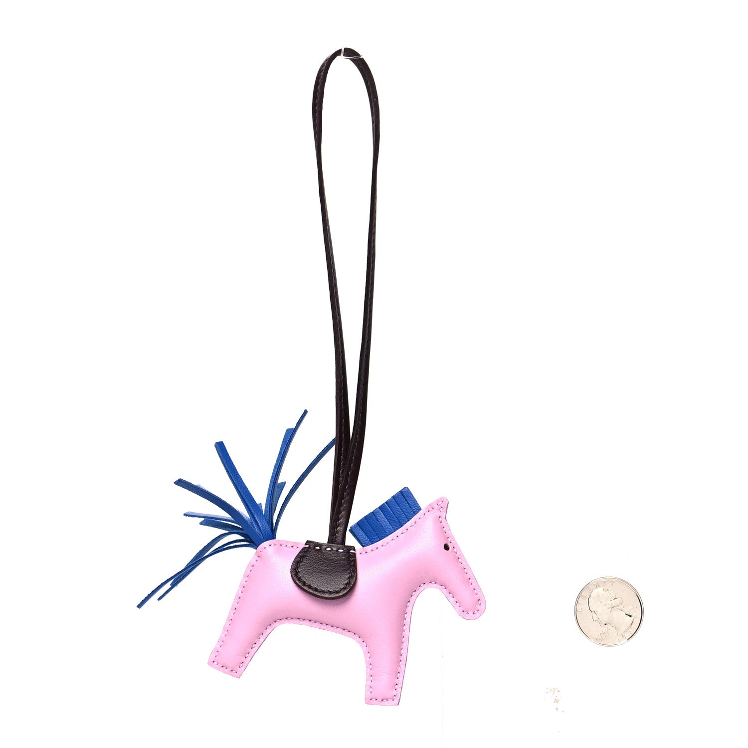 Hermes Milo Lambskin Grigri Rodeo Horse Bag Charm PM Mauve Sylvestre Bleu France Rouge Sellier 2 of 3