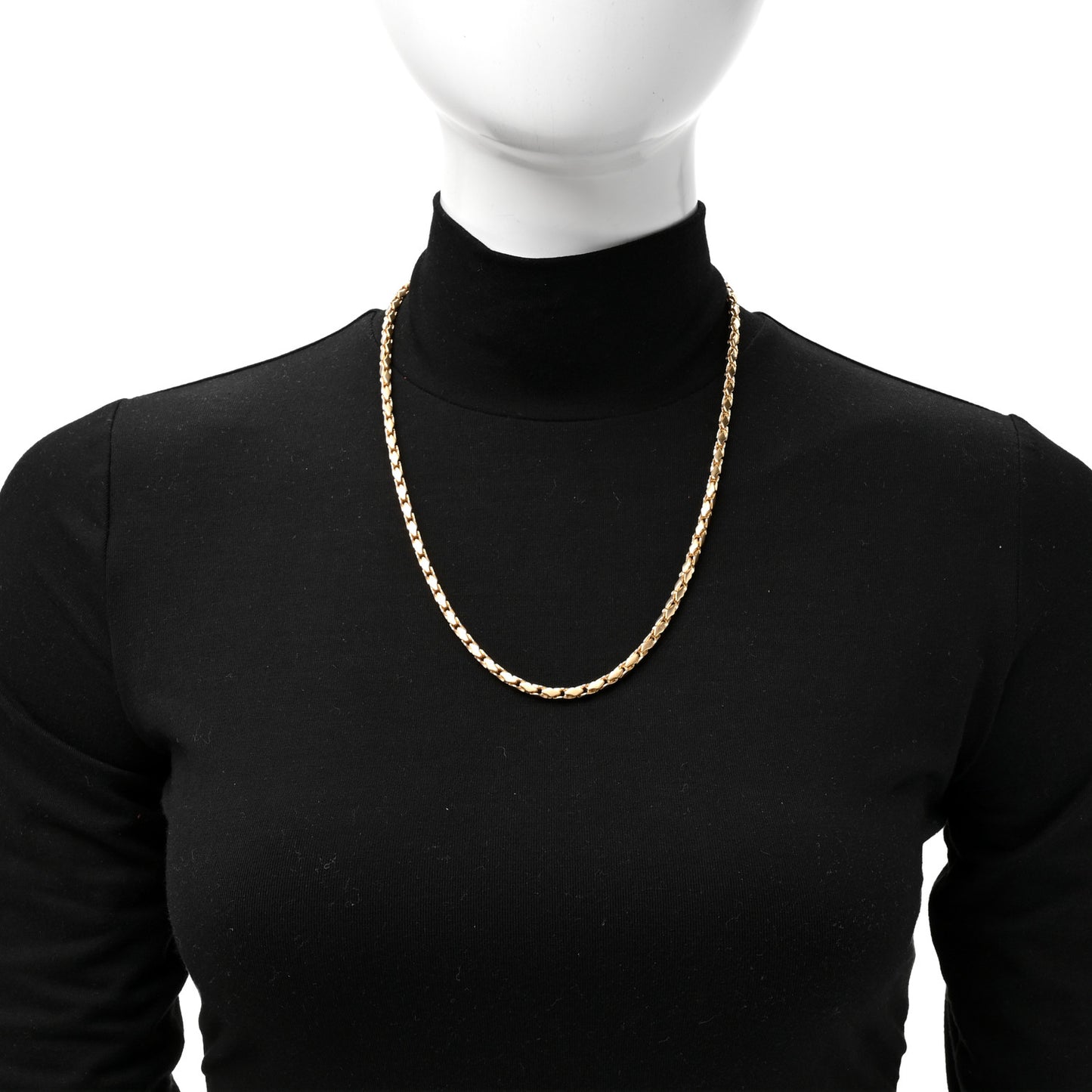 18K Yellow Gold Fluted Chain Necklace 22"