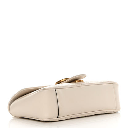 Gucci Calfskin Matelasse Small GG Marmont Shoulder Bag White 4 of 14