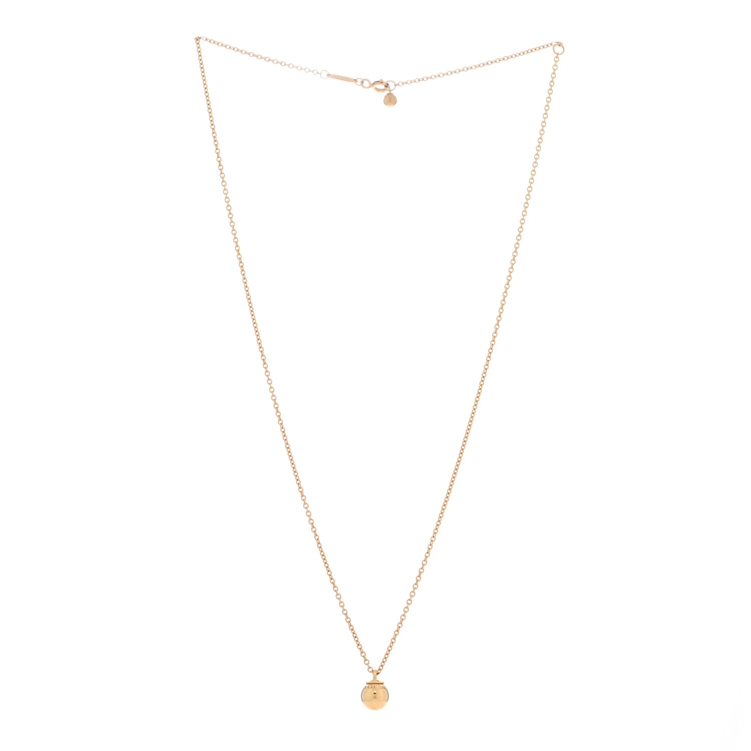 Tiffany 18K Rose Gold 8mm HardWear Ball Pendant Necklace 3 of 5