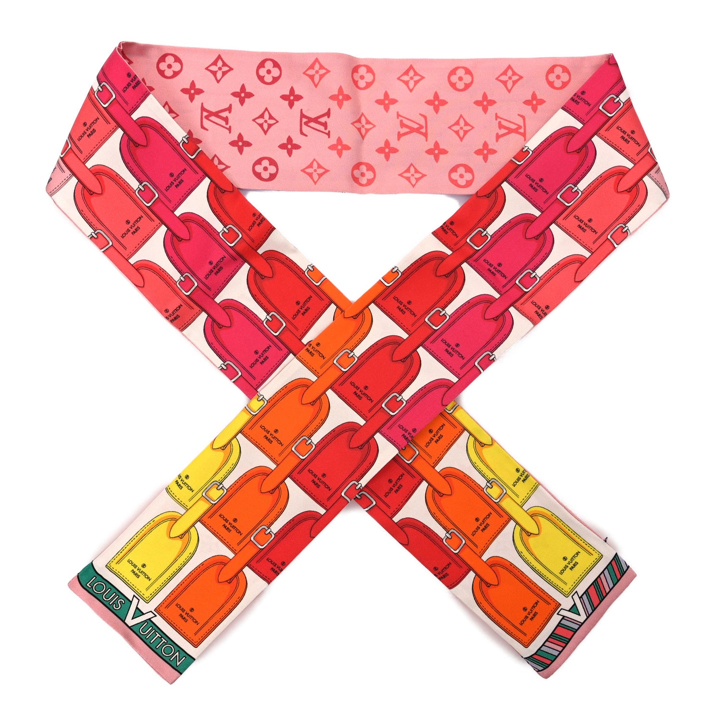 Silk Monogram My LV Tags Bandeau Pink