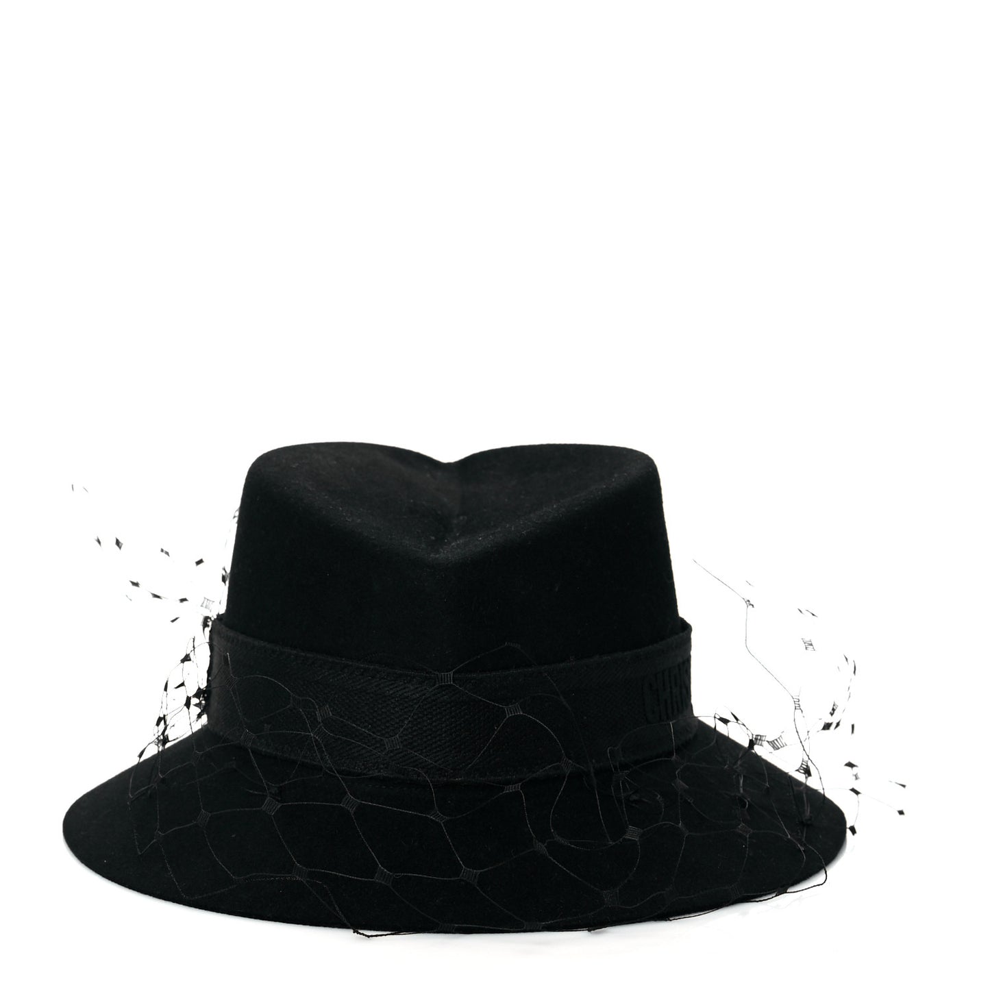 Rabbit Felt Veil Hat 57 Black