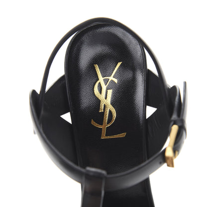 Saint Laurent Calfskin Tribute 75 Platform Sandals 36.5 Black 6 of 8