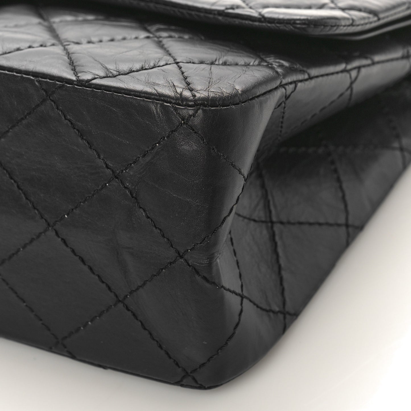 Aged Calfskin Quilted 2.55 Reissue 227 Flap Navy Blue