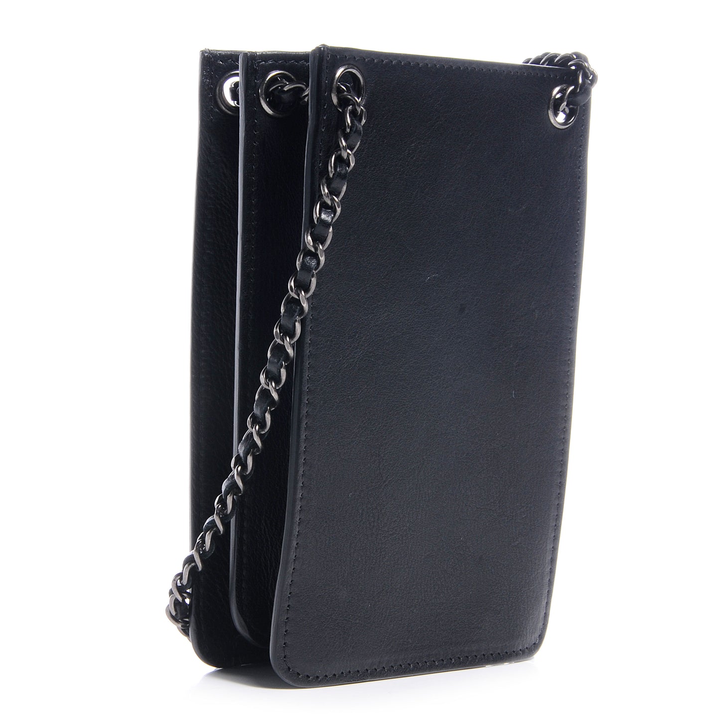 Calfskin Crossbody CC Phone Holder Black