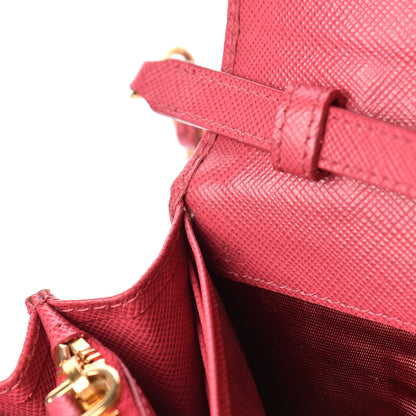 Prada Saffiano Metal Oro Chain Wallet Peonia 9 of 12