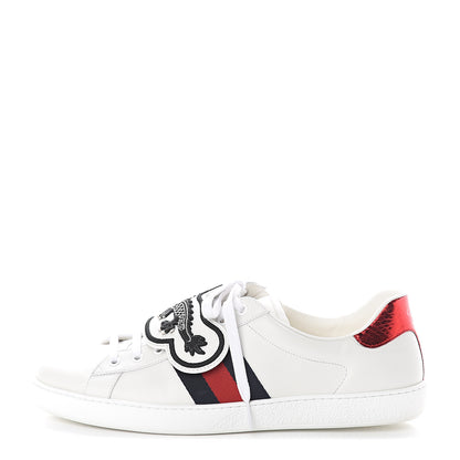 Gucci Calfskin Ayers Web UFO Dragon Embroidered Mens Ace Sneakers 11 White 1 of 7