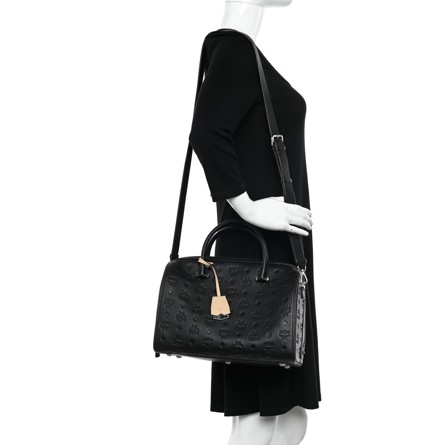 Calfskin Ottomar Monogram Essential Boston Bag Black