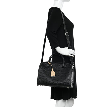 MCM Calfskin Ottomar Monogram Essential Boston Bag Black 2 of 9