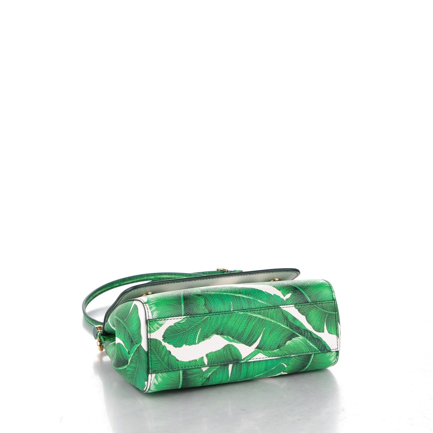 Dauphine Banana Leaf Print Small Miss Sicily Satchel Green White