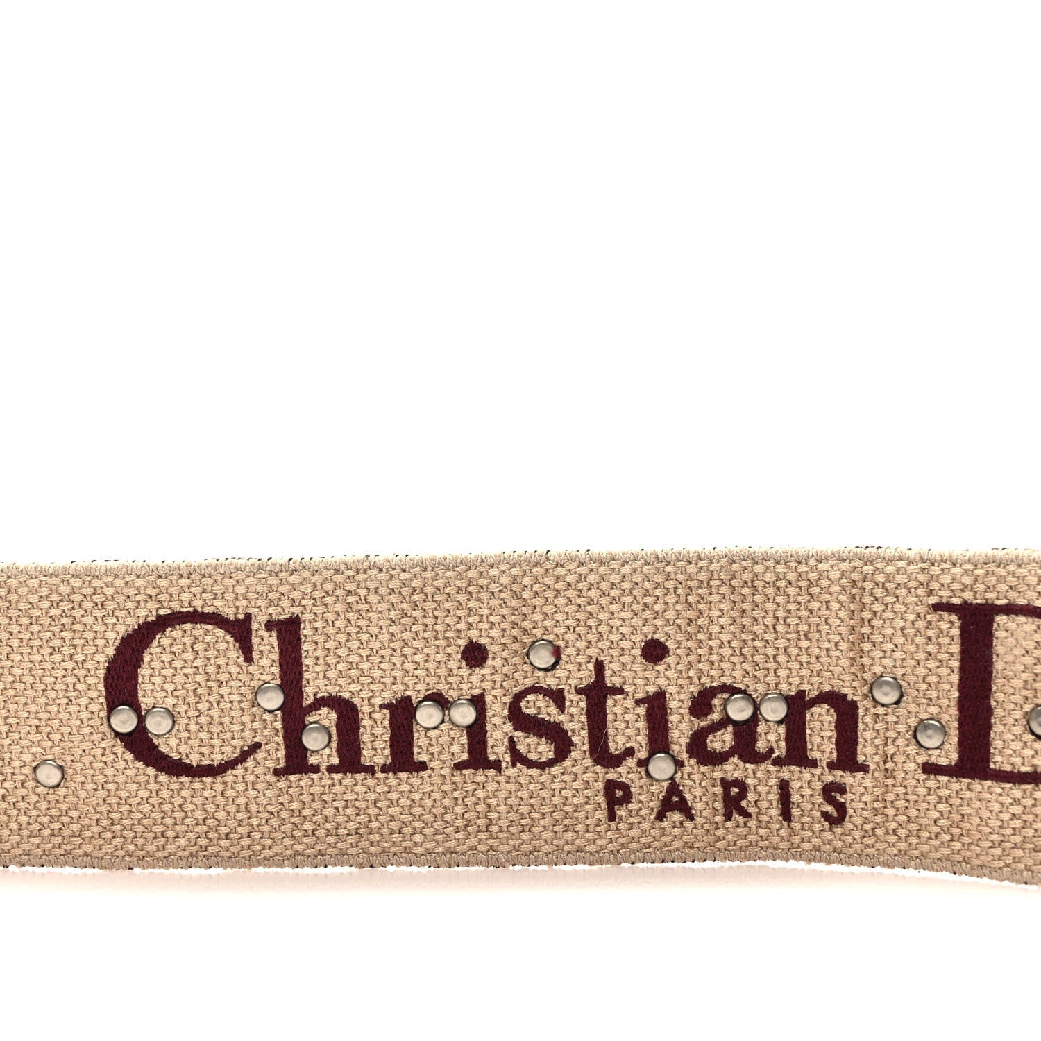 Christian Dior Oblique Studded Shoulder Strap Burgundy 4 of 4