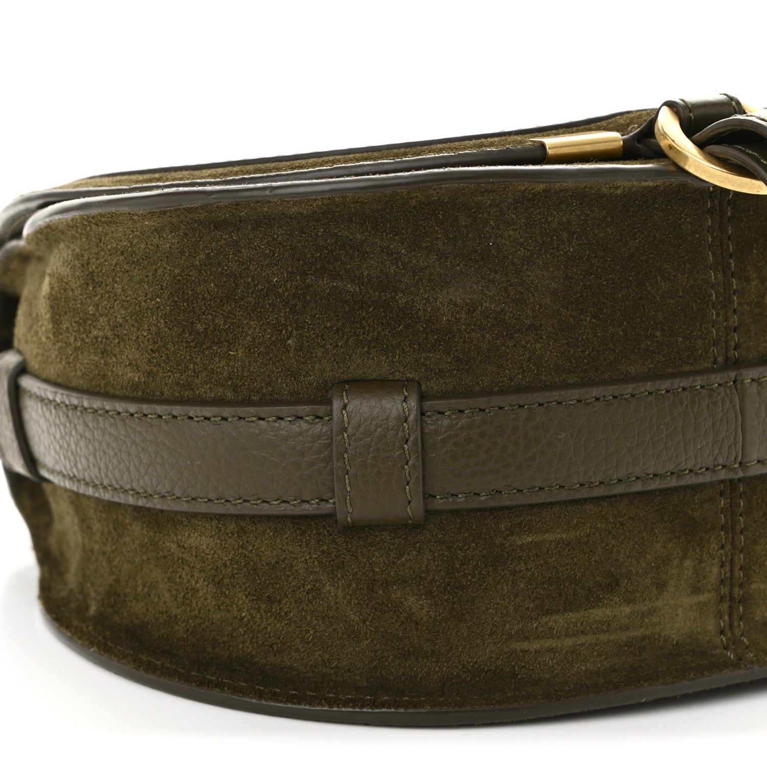 Chloe Suede Calfskin Small Marcie Saddle Bag Deep Olive 9 of 10