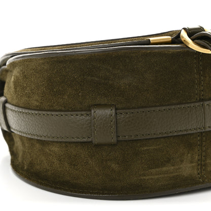 Chloe Suede Calfskin Small Marcie Saddle Bag Deep Olive 9 of 10