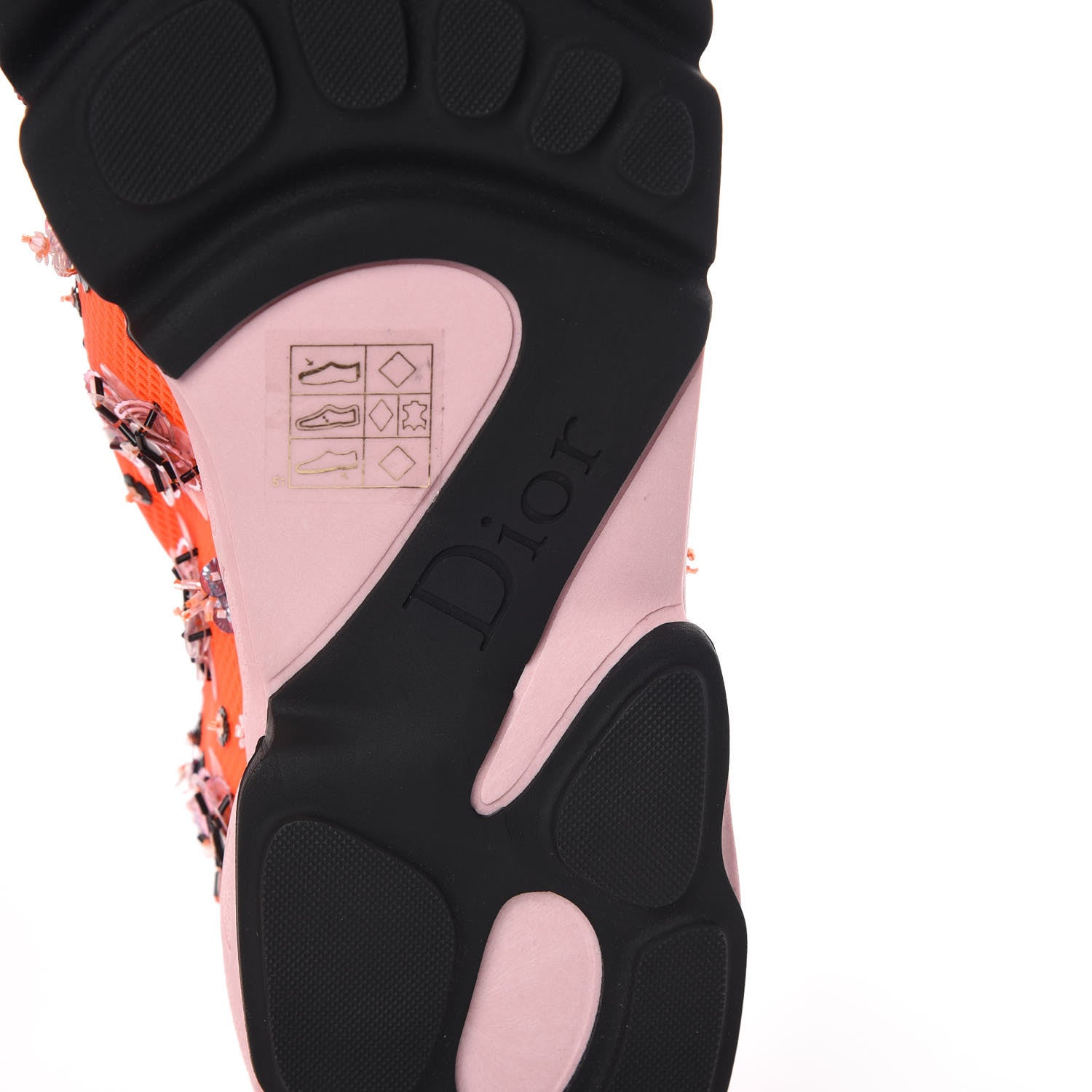 Christian Dior Technical Canvas Embellished Dior Fusion Sneakers 39 Orange Fluo 6 of 7