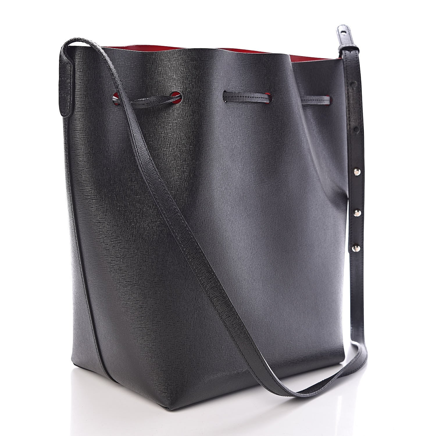 Mansur Gavriel Saffiano Bucket Bag Black Flamma 4 of 13