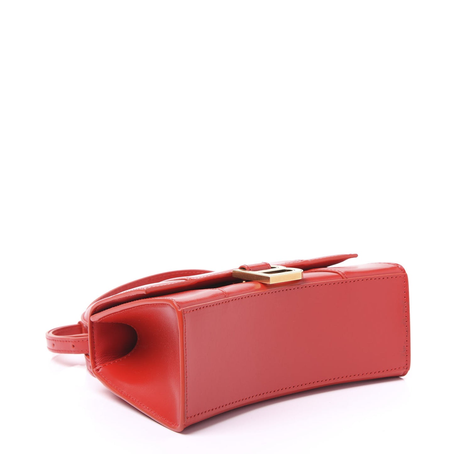 Shiny Box Calfskin Hourglass Top Handle Bag XS Bright Red