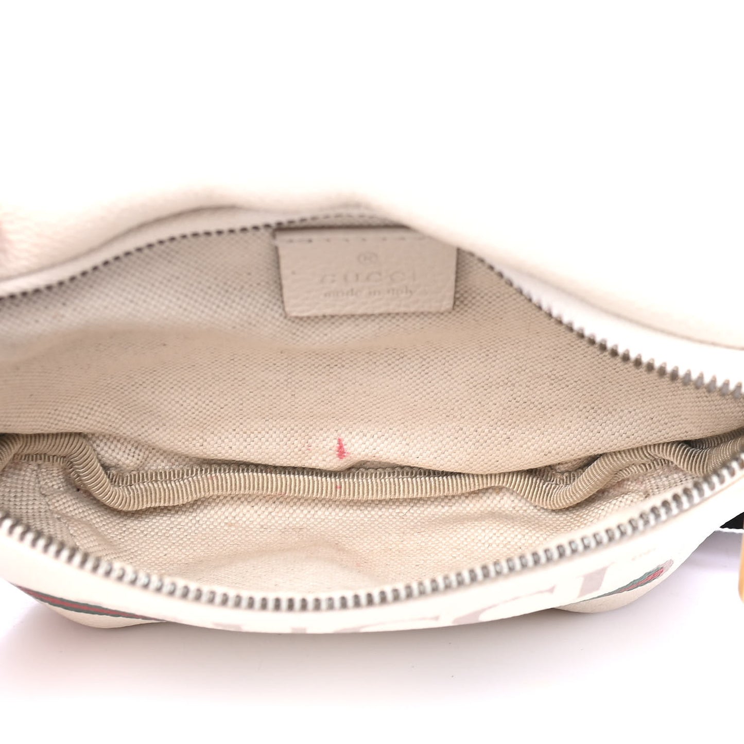 Grained Calfskin Small Logo Belt Bag White